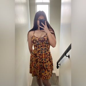 Orange floral dress